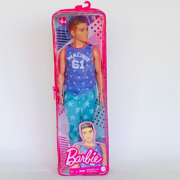 New in Box-Barbie Ken Fashionistas Doll #163 wearing Purple “Malibu” Top - Picture 4 of 12